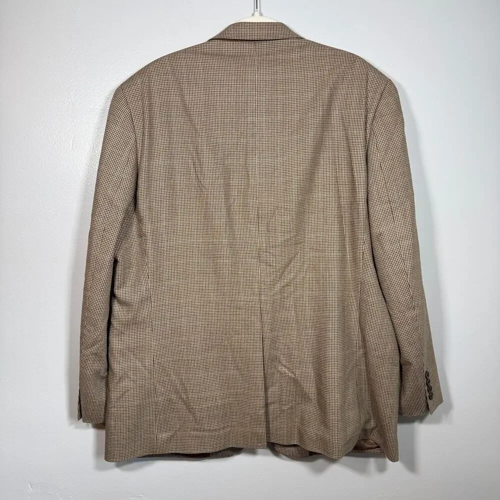 Lauren Ralph Lauren Men’s 44R Silk Wool Blazer Houndstooth Sport Coat 2-Button